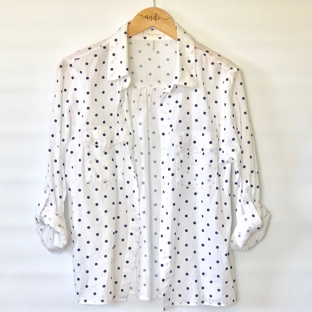 Lucid Pink Breezy Polkadot Roll Tab Shirt